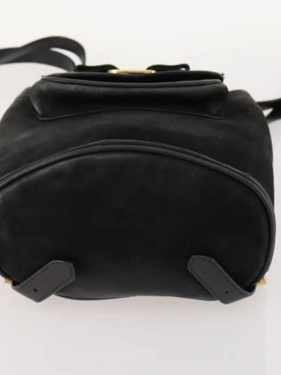 Salvatore Ferragamo Vara Ribbon Backpack Leather Black Gold Auth 172240 main image 10